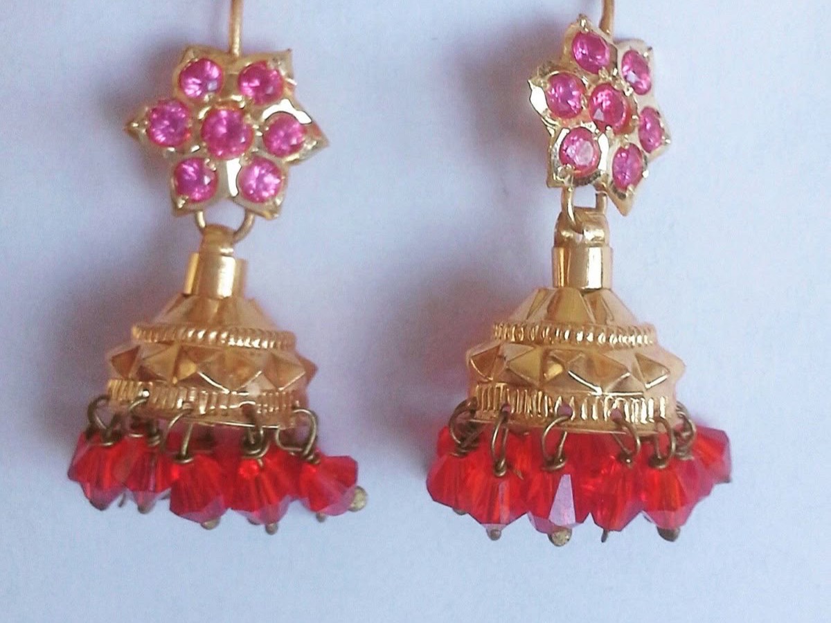 Ruby Stone Stud Earrings